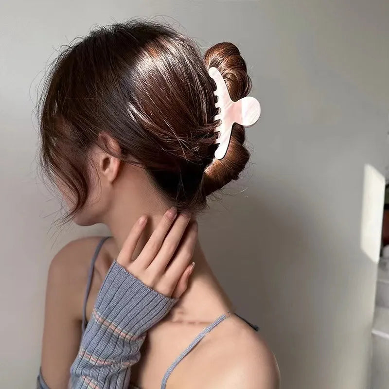 Korean Inspired Striped Hair Clip Pink Sweet Girl Hairstyle Tool ﻿