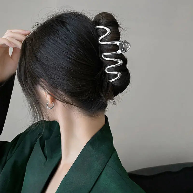 Chic Wave Hair Clamp Back Hairpin Female Summer High End Ins Style