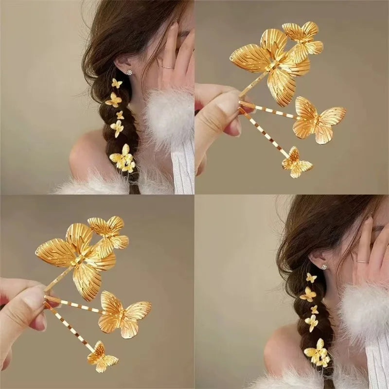 Fashionable Natural Butterfly Edge Hair Clip Women's Hair Accessories Simple Stylish European And American Trend Headwear ﻿