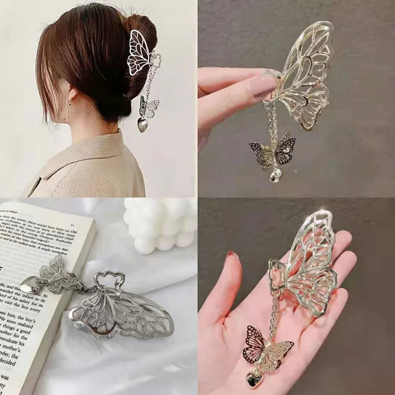 Butterfly Tassel Hair Clamp Highend Style Geometric Grab for Hair