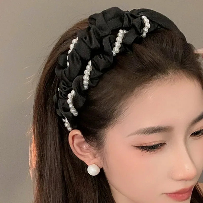 New Braided Cross Tie Hair Hoop Ins Hair Clip Simple Girl Wide Edge Headband